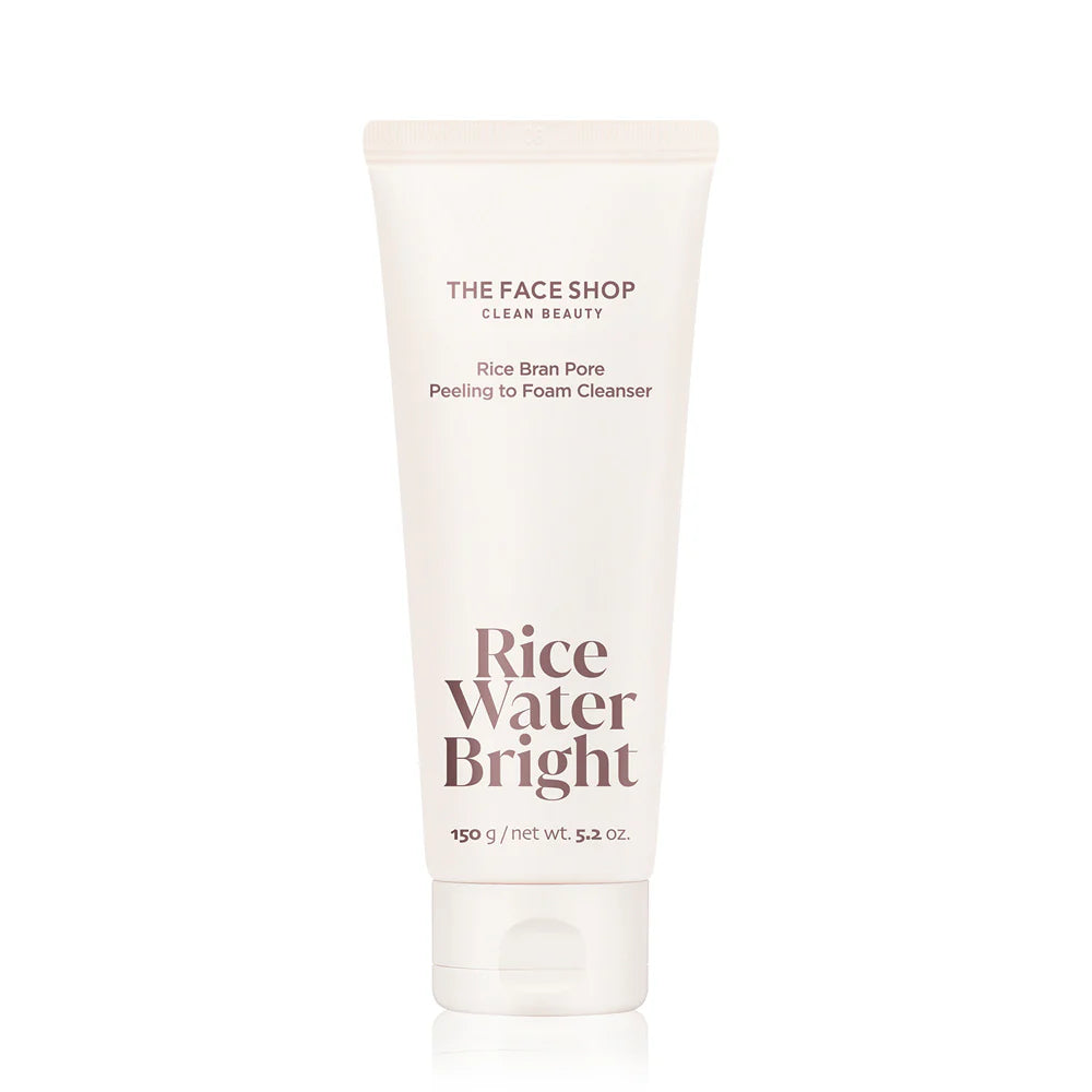 The Face Shop Rice Water Bright Rice Bran Pore Peeling to Foaming Cleanser 150g med koreanskt ris och PHA