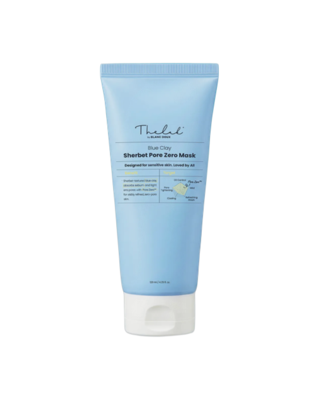 THE LAB by BLANC DOUX Blue Clay Sherbet Pore Zero Mask 120ml för rengöring av porer och överskottstalg