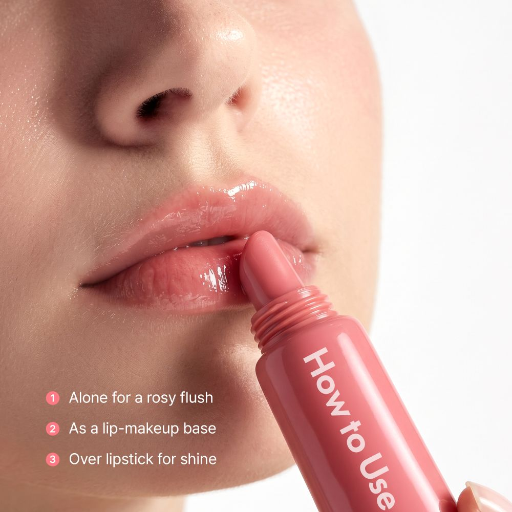 How to wear TIAM Juicy Glow Lip Serum alone or over lipstick