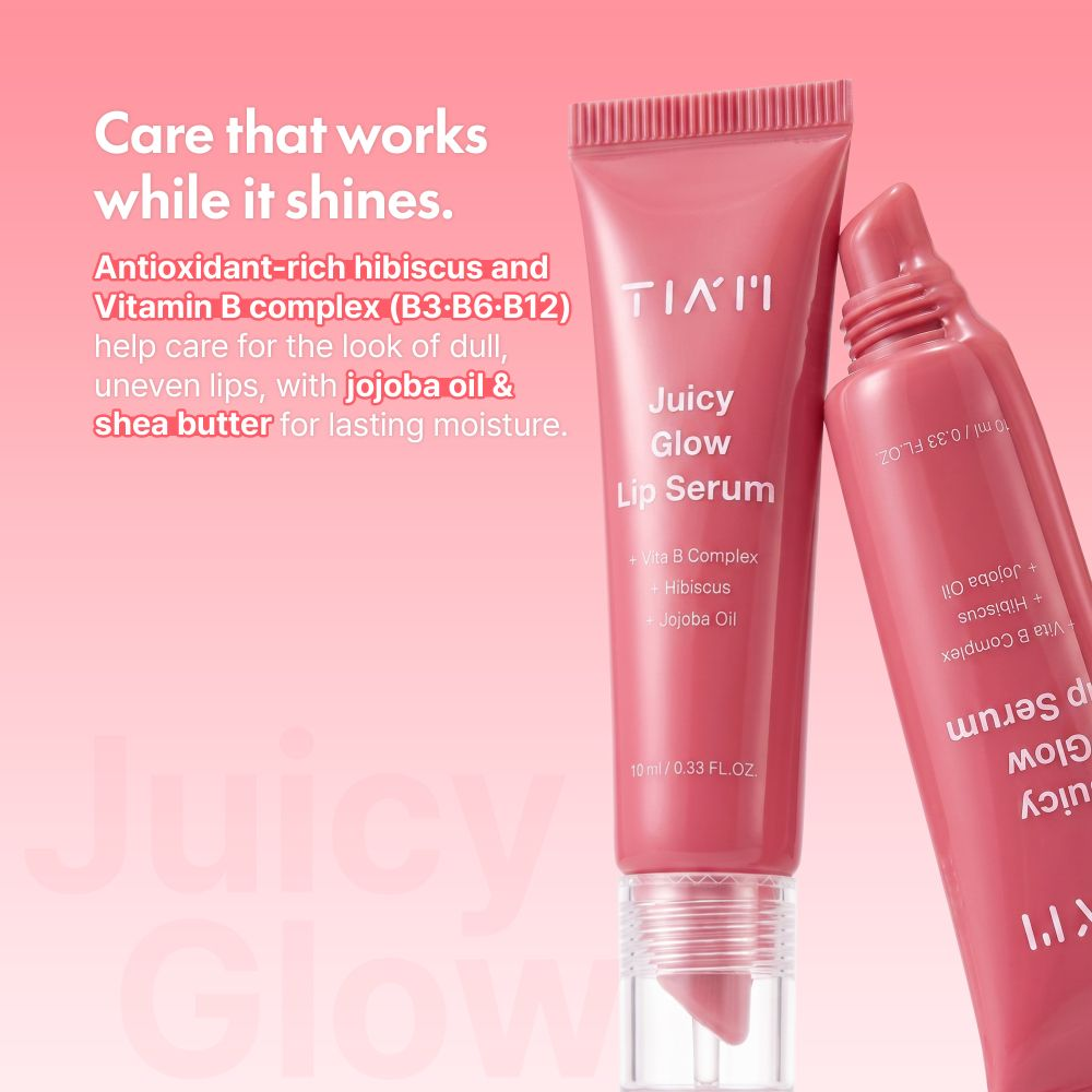 Vitamin B complex, hibiscus, jojoba oil and shea butter for lip care