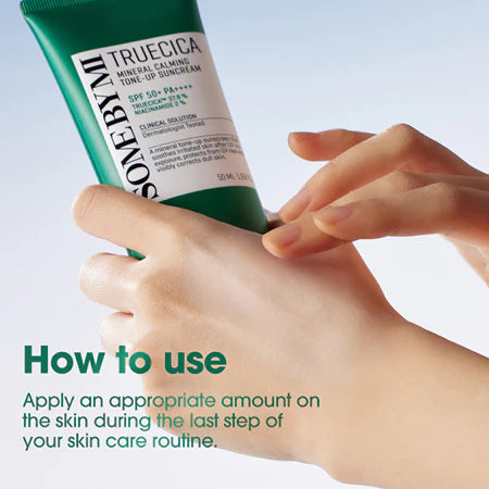 Truecica tone up sunscreen with SPF50 and broad spectrum protection