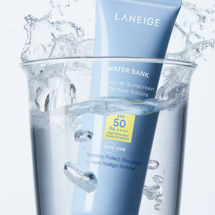 Laneige Water Bank UV Barrier Sunscreen med hyaluronsyra och Bisabolol för dagligt UV-skydd
