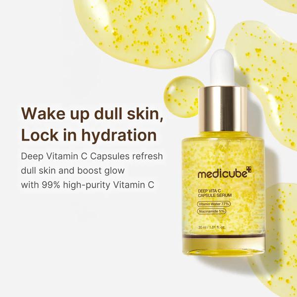Vitamin C-serum med kapslar för strålande hud