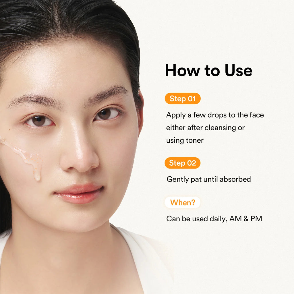 Koreanskt brightening-serum med flera former av vitamin C för glåmig hud och pigmentförändringar