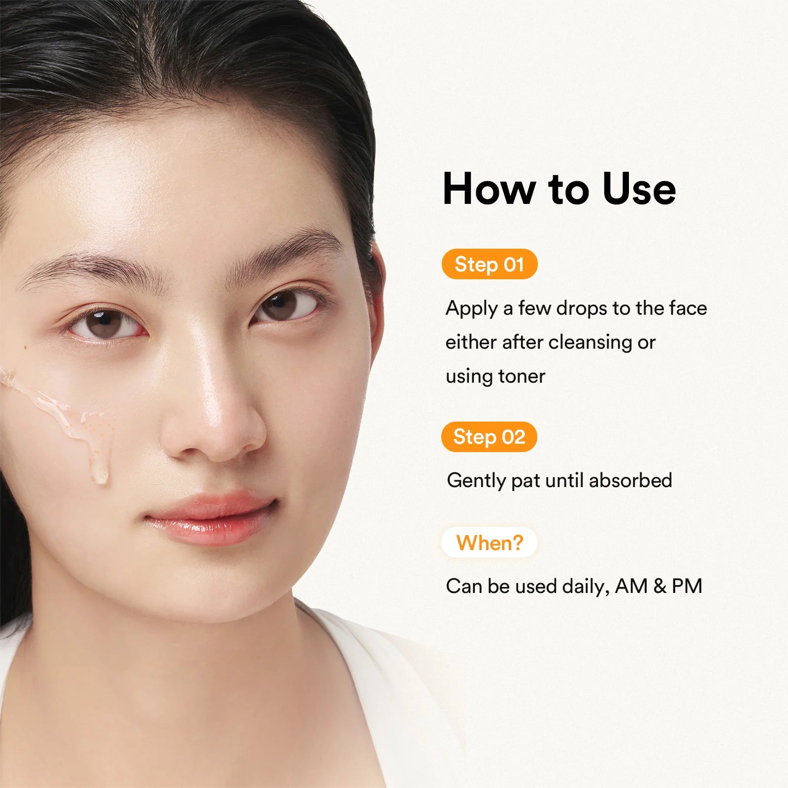 Koreanskt brightening-serum med flera former av vitamin C för glåmig hud och pigmentförändringar