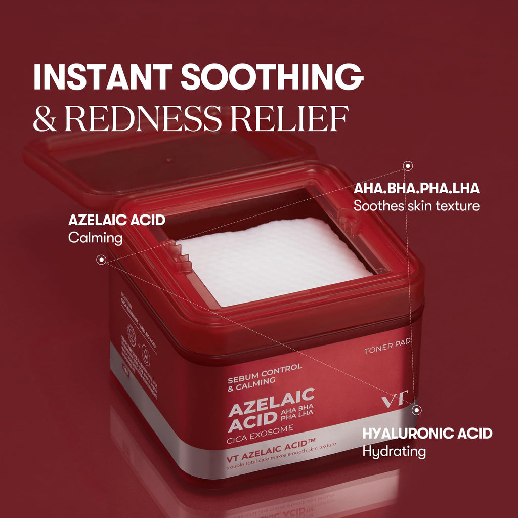 VT AZ Care Toner Pads med AHA, BHA, PHA och LHA